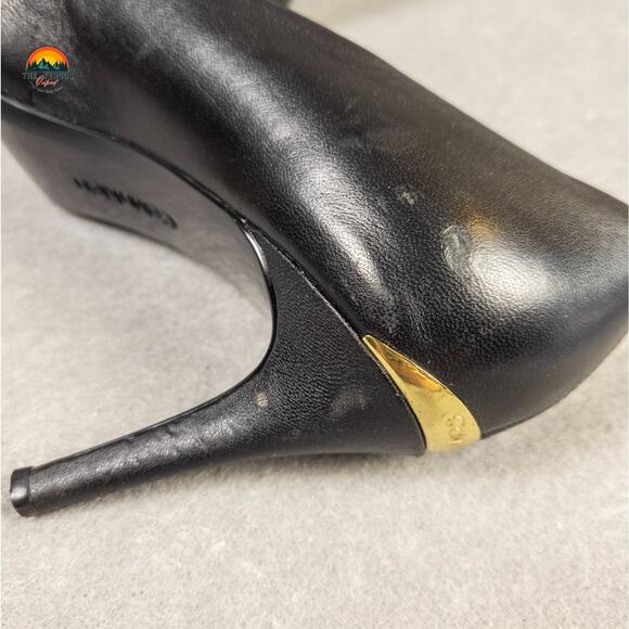 Calvin Klein KAMARA Pump Stiletto Heels Black Leather Corpcore Women's Size 8.5 - Picture 9 of 13